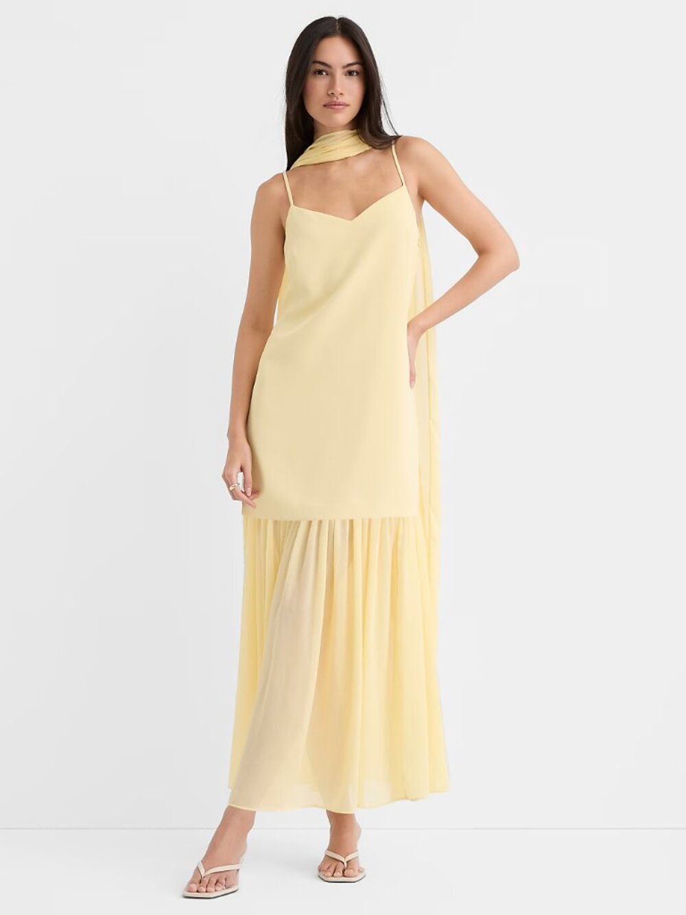 LOFT Scarf Mixed Media Maxi Dress Size 4 BNWT